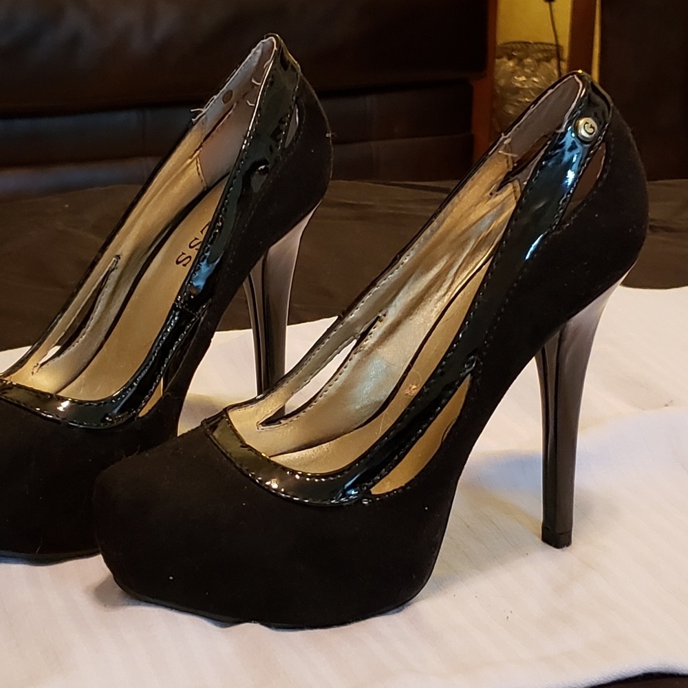 High heeled shoes